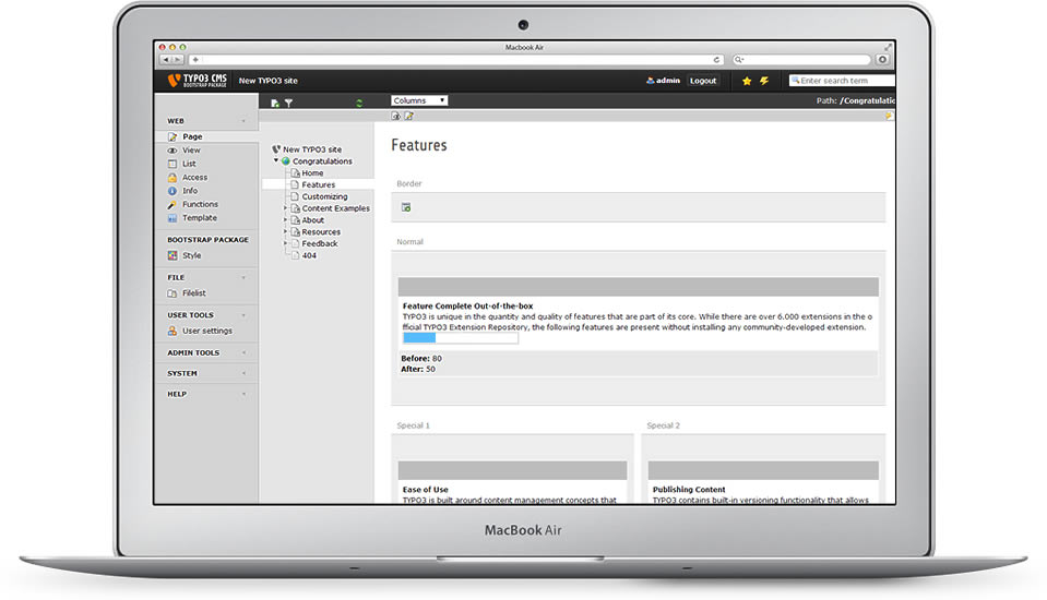 Content management systeem administratie tool